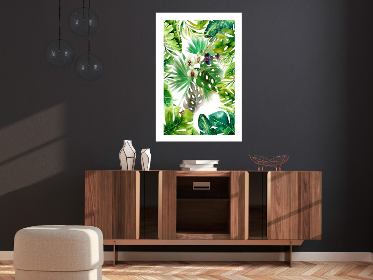 Poster Tropical Shade - botanical composition with leaves of tropical plants 114314 additionalImage 4