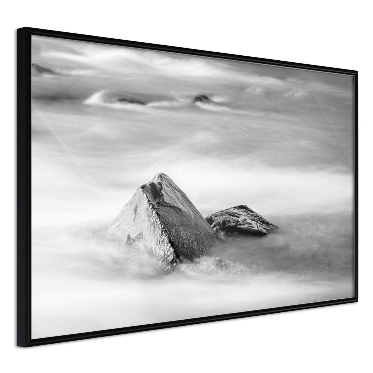 Wall Poster Stone in water - simple black and white seascape 114914 additionalImage 12