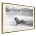Wall Poster Stone in water - simple black and white seascape 114914 additionalThumb 2