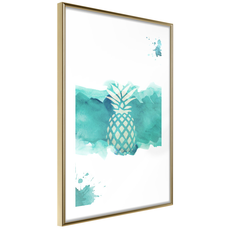 Wall Poster Watercolor Pineapple - composition with tropical fruit in green tones 115314 additionalImage 8