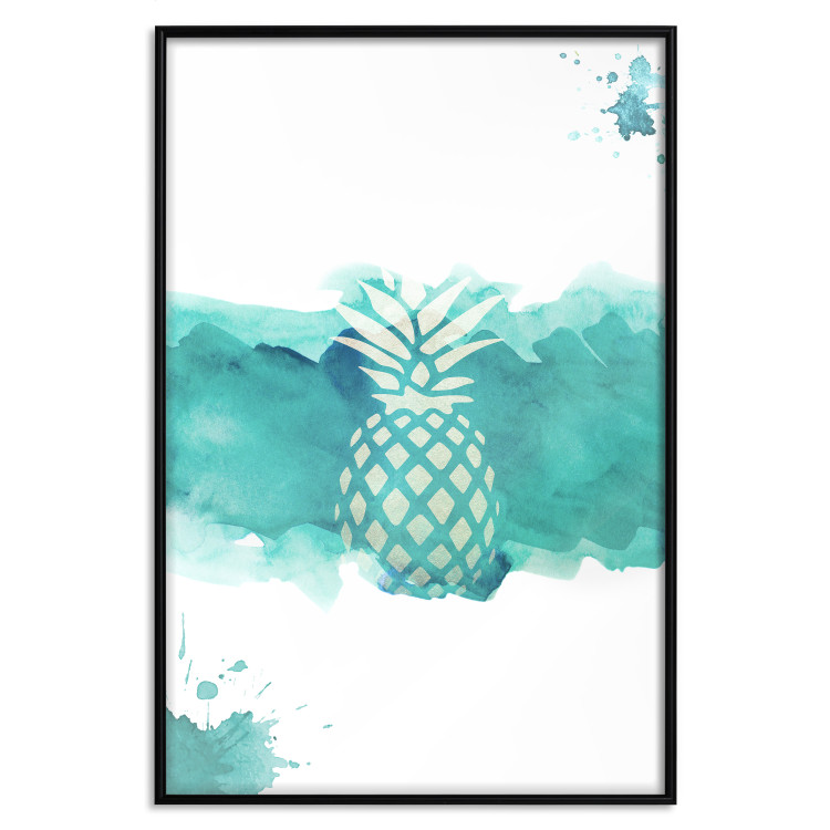 Wall Poster Watercolor Pineapple - composition with tropical fruit in green tones 115314 additionalImage 24