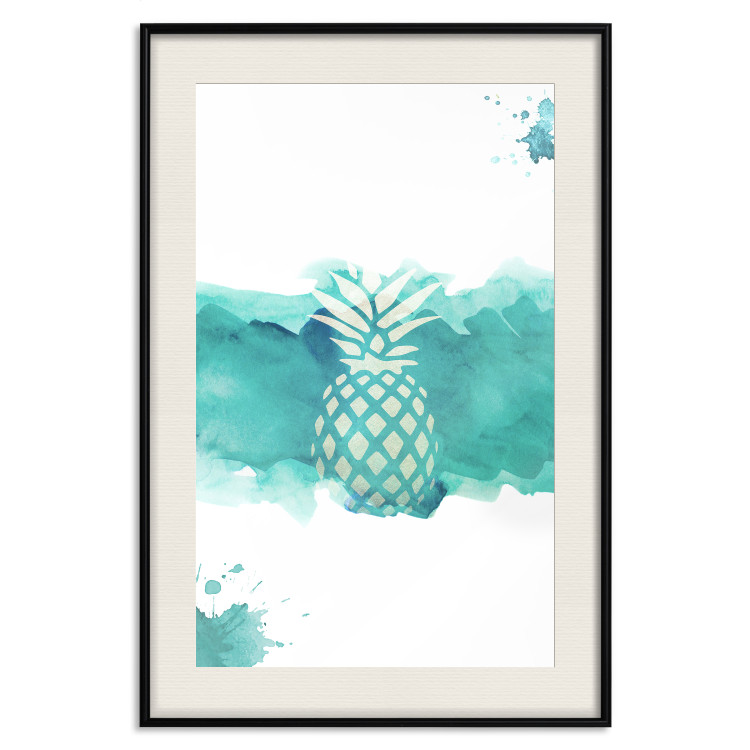 Wall Poster Watercolor Pineapple - composition with tropical fruit in green tones 115314 additionalImage 18