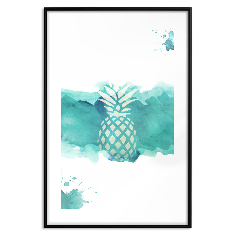 Wall Poster Watercolor Pineapple - composition with tropical fruit in green tones 115314 additionalImage 17