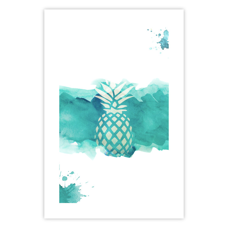 Wall Poster Watercolor Pineapple - composition with tropical fruit in green tones 115314 additionalImage 25