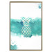 Wall Poster Watercolor Pineapple - composition with tropical fruit in green tones 115314 additionalThumb 16