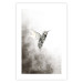 Wall Poster Ethnic Hummingbird - abstraction with a bird in shades of gray 116314 additionalThumb 18