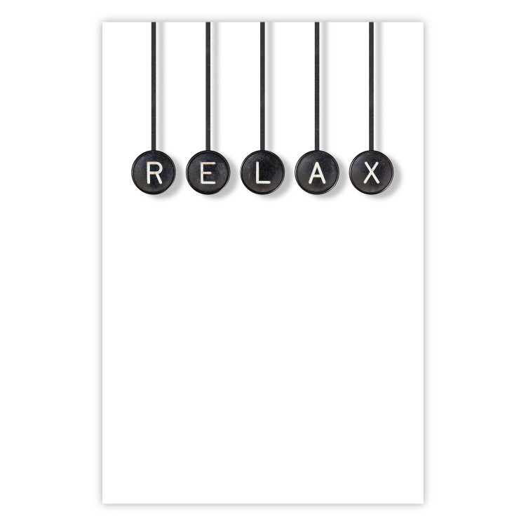 Wall Poster Relax - black and white minimalist composition with English text 116814