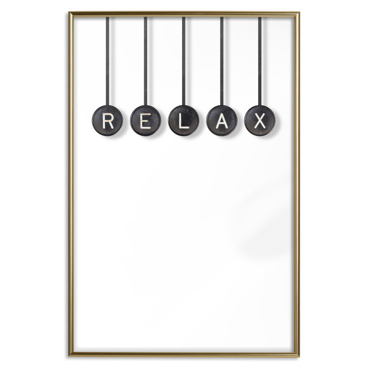 Wall Poster Relax - black and white minimalist composition with English text 116814 additionalImage 20