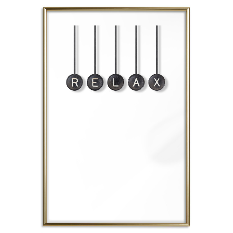 Wall Poster Relax - black and white minimalist composition with English text 116814 additionalImage 16