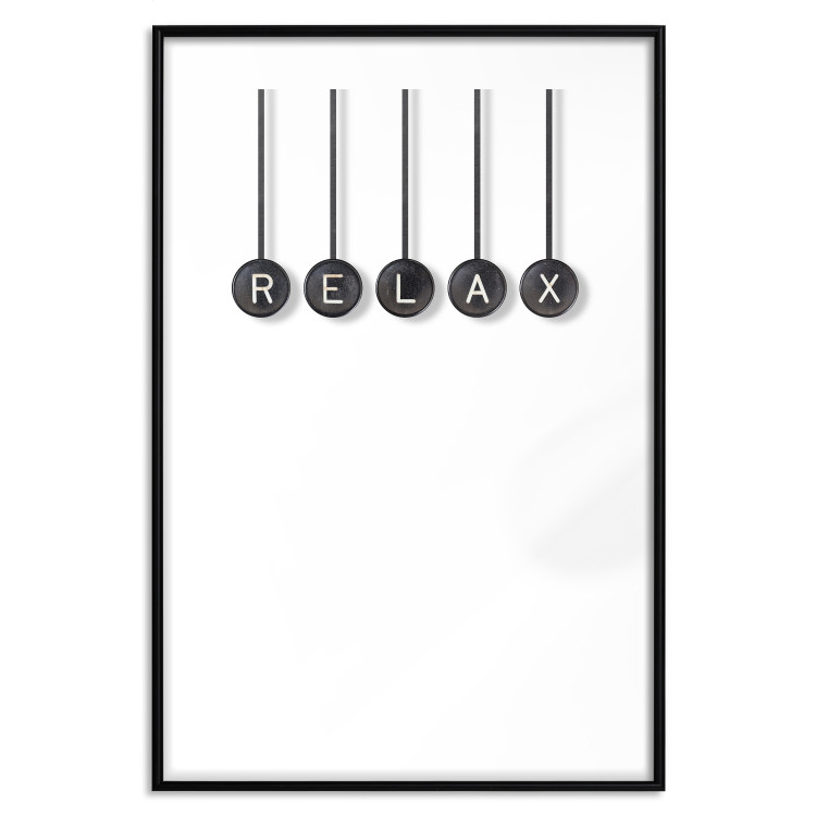 Wall Poster Relax - black and white minimalist composition with English text 116814 additionalImage 17