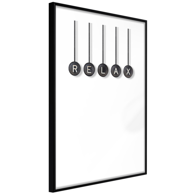 Wall Poster Relax - black and white minimalist composition with English text 116814 additionalImage 2