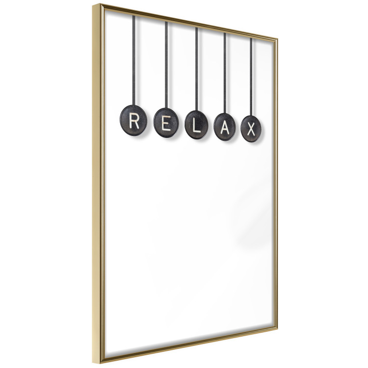 Wall Poster Relax - black and white minimalist composition with English text 116814 additionalImage 4