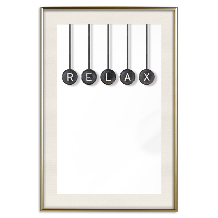 Wall Poster Relax - black and white minimalist composition with English text 116814 additionalImage 19
