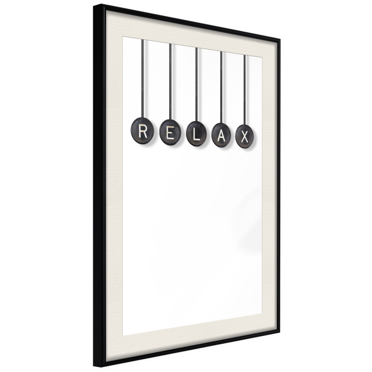 Wall Poster Relax - black and white minimalist composition with English text 116814 additionalImage 3