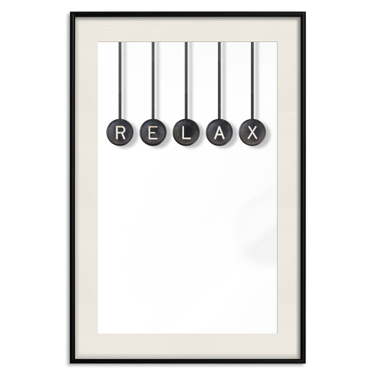 Wall Poster Relax - black and white minimalist composition with English text 116814 additionalImage 18