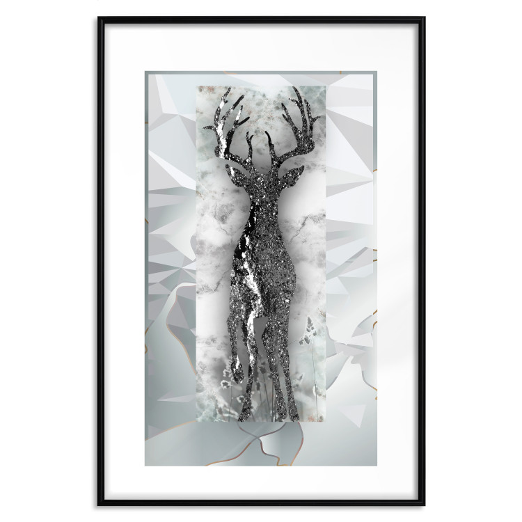 Wall Poster Silver Deer - unique shiny abstraction with animal motif 117014 additionalImage 18