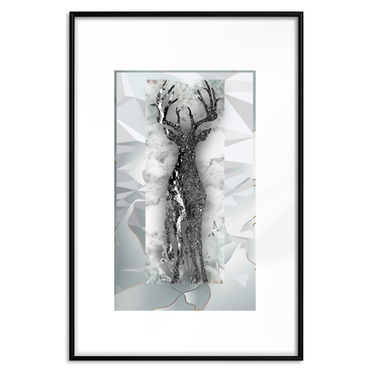 Wall Poster Silver Deer - unique shiny abstraction with animal motif 117014 additionalImage 17
