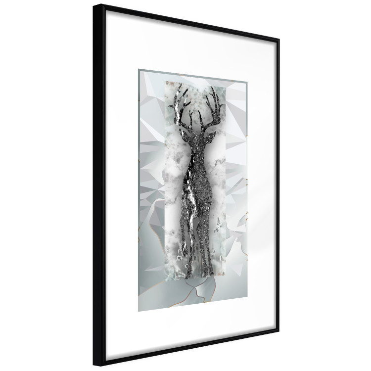 Wall Poster Silver Deer - unique shiny abstraction with animal motif 117014 additionalImage 11