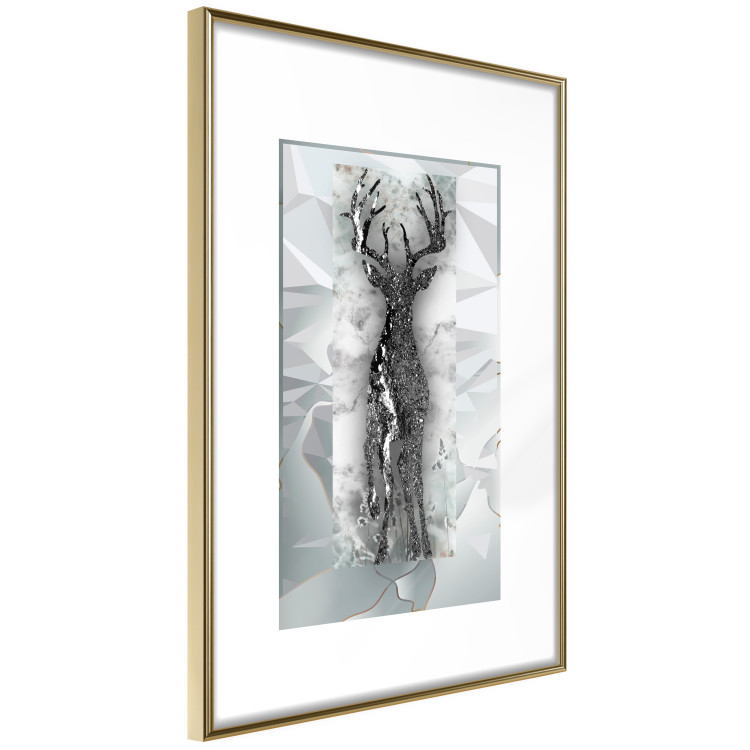 Wall Poster Silver Deer - unique shiny abstraction with animal motif 117014 additionalImage 6