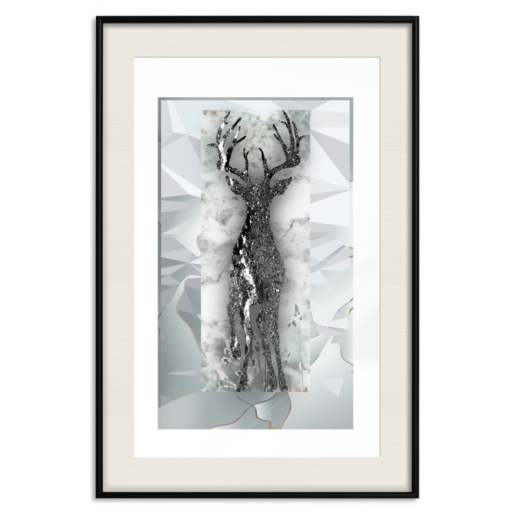 Wall Poster Silver Deer - unique shiny abstraction with animal motif 117014 additionalImage 18