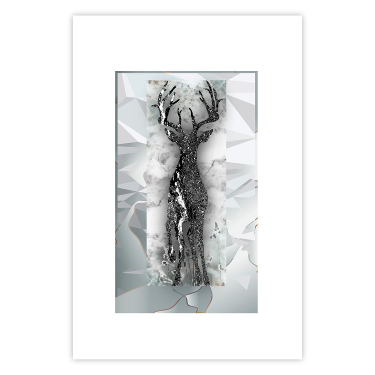 Wall Poster Silver Deer - unique shiny abstraction with animal motif 117014 additionalImage 19
