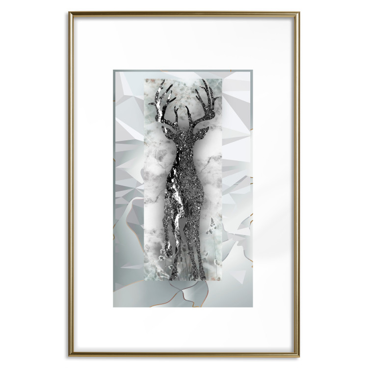 Wall Poster Silver Deer - unique shiny abstraction with animal motif 117014 additionalImage 14