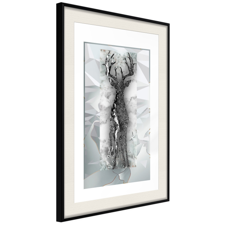 Wall Poster Silver Deer - unique shiny abstraction with animal motif 117014 additionalImage 3