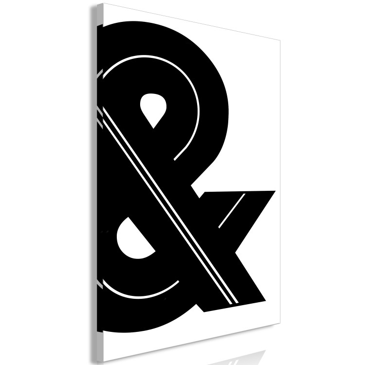 Canvas Print Sign & - black, minimalistic lettering on a white background 117114 additionalImage 2