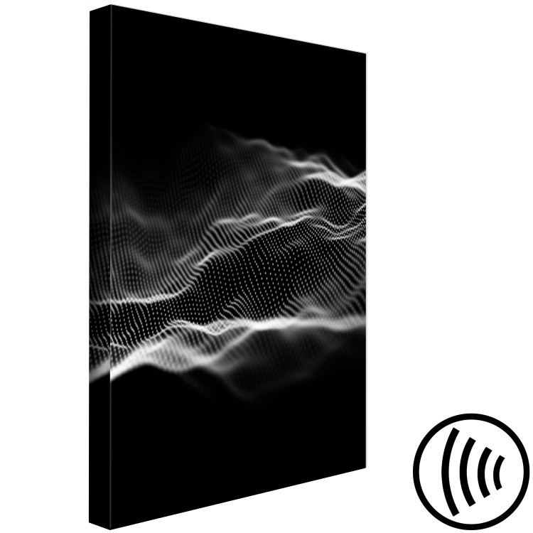 Canvas Art Print Soundwave (1-part) - Black and White Visualization of Music 117314 additionalImage 6