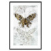 Wall Poster Immortal Butterfly - composition with a golden insect on a marble background 118314 additionalThumb 15