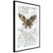Wall Poster Immortal Butterfly - composition with a golden insect on a marble background 118314 additionalThumb 2