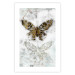 Wall Poster Immortal Butterfly - composition with a golden insect on a marble background 118314 additionalThumb 19
