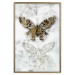 Wall Poster Immortal Butterfly - composition with a golden insect on a marble background 118314 additionalThumb 16