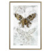 Wall Poster Immortal Butterfly - composition with a golden insect on a marble background 118314 additionalThumb 14