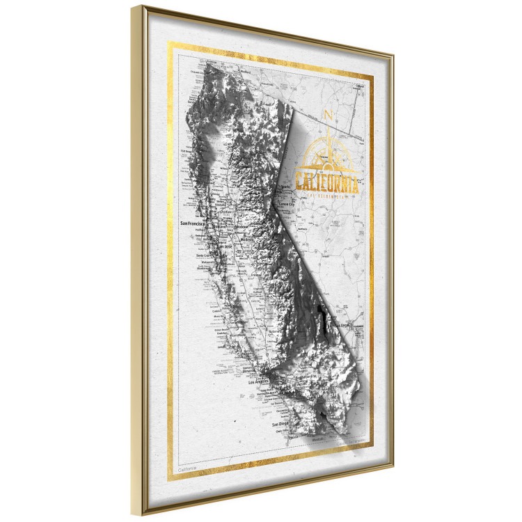 Poster Isometric Map: California - map of one of the states of the USA and texts 118514 additionalImage 12
