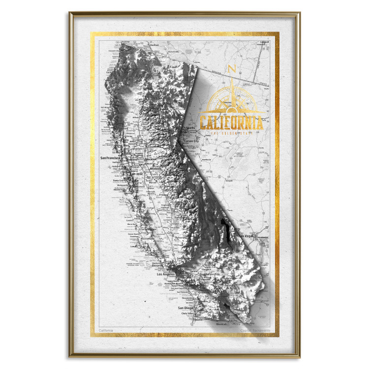 Poster Isometric Map: California - map of one of the states of the USA and texts 118514 additionalImage 16