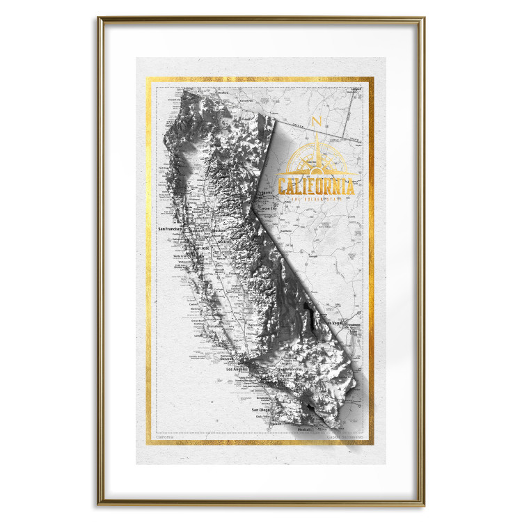 Poster Isometric Map: California - map of one of the states of the USA and texts 118514 additionalImage 14