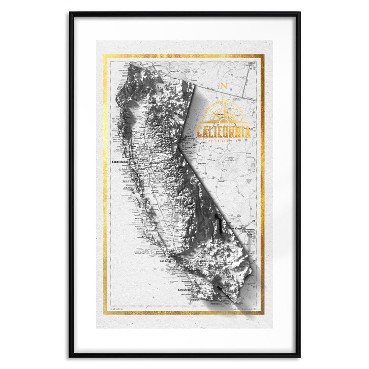 Poster Isometric Map: California - map of one of the states of the USA and texts 118514 additionalImage 15