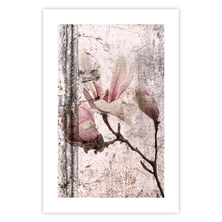 Wall Poster Exquisite Magnolia - plant composition with vintage-style flowers 118614 additionalImage 18