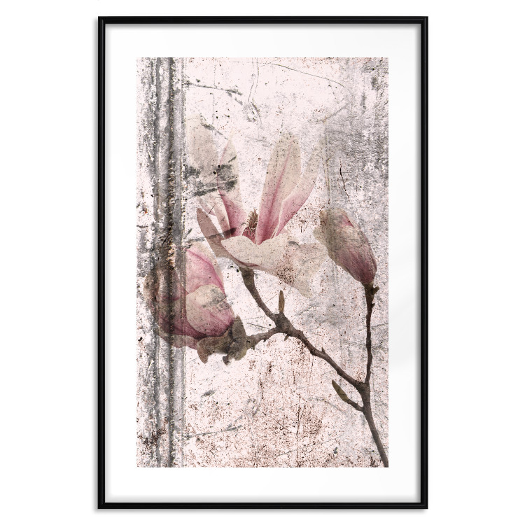 Wall Poster Exquisite Magnolia - plant composition with vintage-style flowers 118614 additionalImage 25
