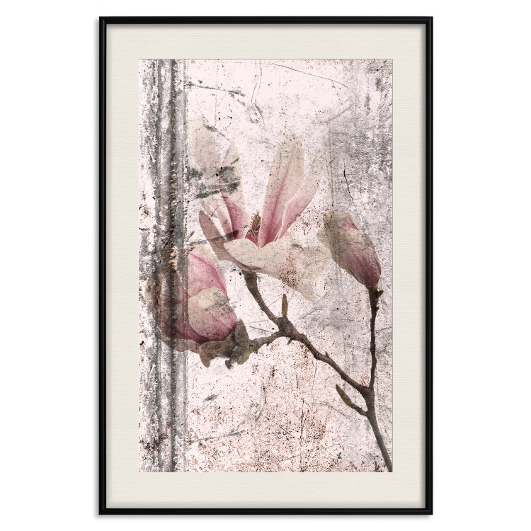 Wall Poster Exquisite Magnolia - plant composition with vintage-style flowers 118614 additionalImage 24