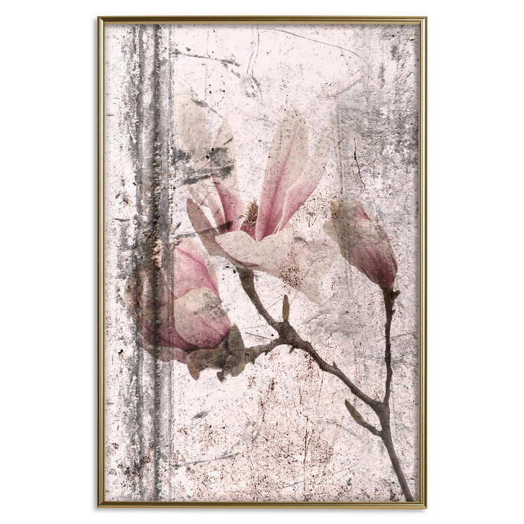 Wall Poster Exquisite Magnolia - plant composition with vintage-style flowers 118614 additionalImage 26