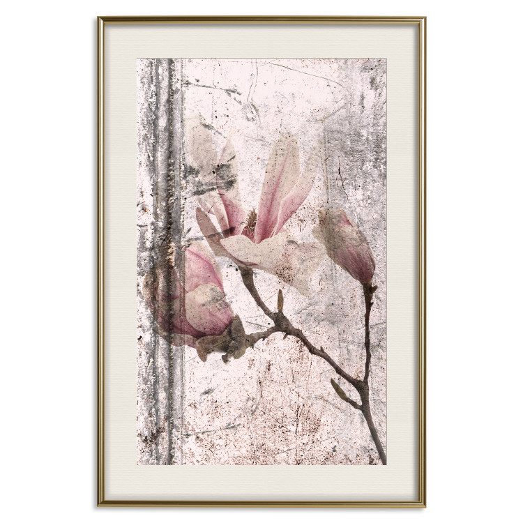 Wall Poster Exquisite Magnolia - plant composition with vintage-style flowers 118614 additionalImage 23