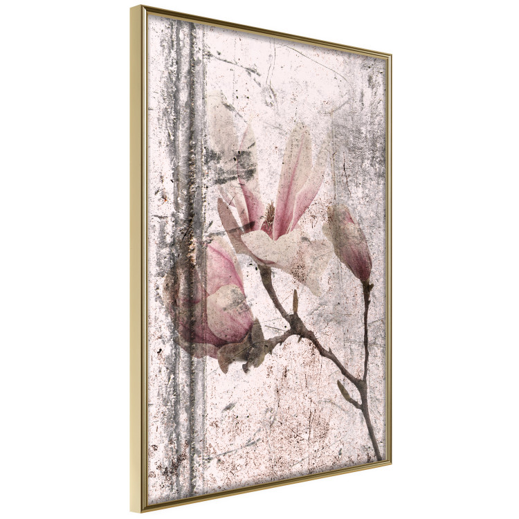 Wall Poster Exquisite Magnolia - plant composition with vintage-style flowers 118614 additionalImage 12