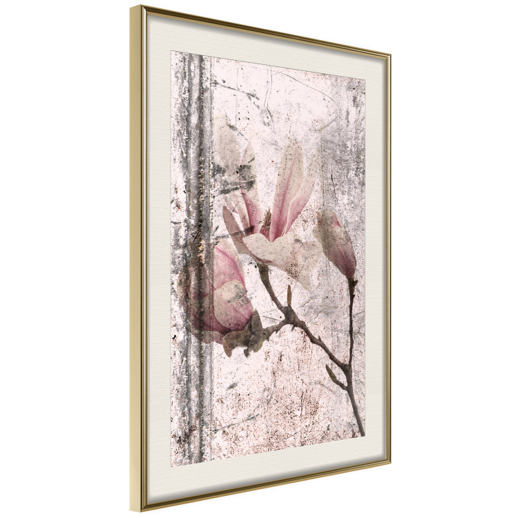 Wall Poster Exquisite Magnolia - plant composition with vintage-style flowers 118614 additionalImage 2