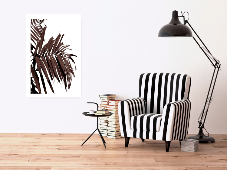 Wall Poster Sunbathed - tropical brown palm leaves on white background 123514 additionalImage 2