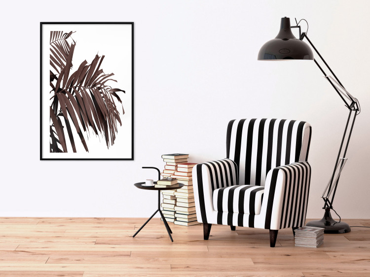 Wall Poster Sunbathed - tropical brown palm leaves on white background 123514 additionalImage 4