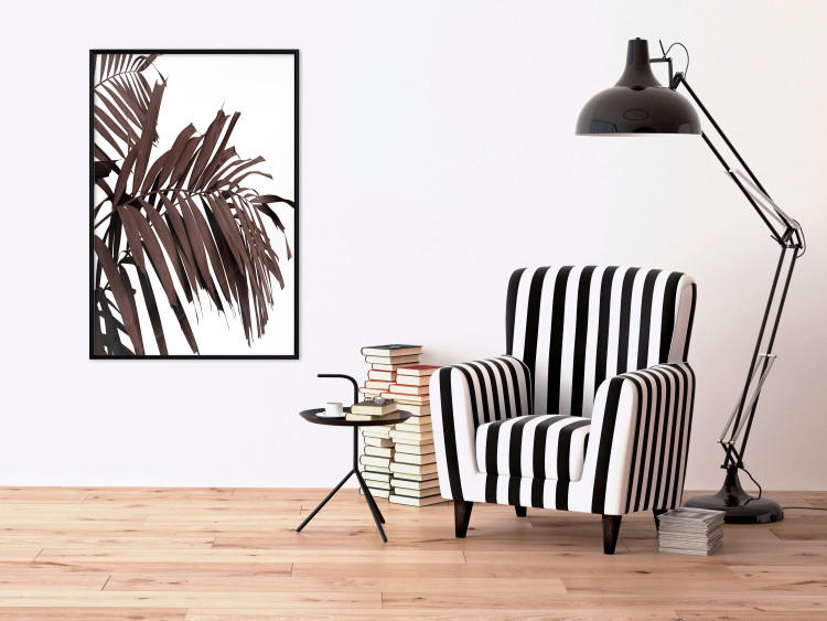 Wall Poster Sunbathed - tropical brown palm leaves on white background 123514 additionalImage 3