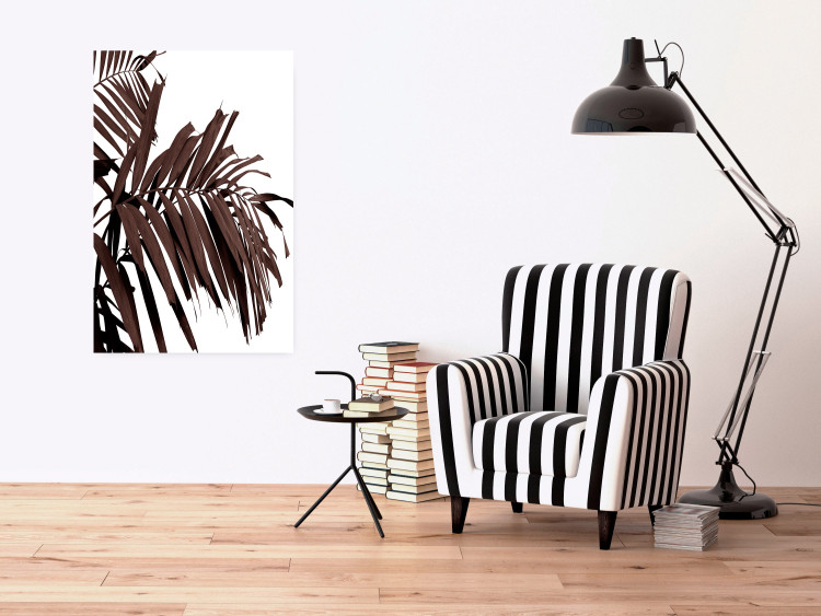 Wall Poster Sunbathed - tropical brown palm leaves on white background 123514 additionalImage 17