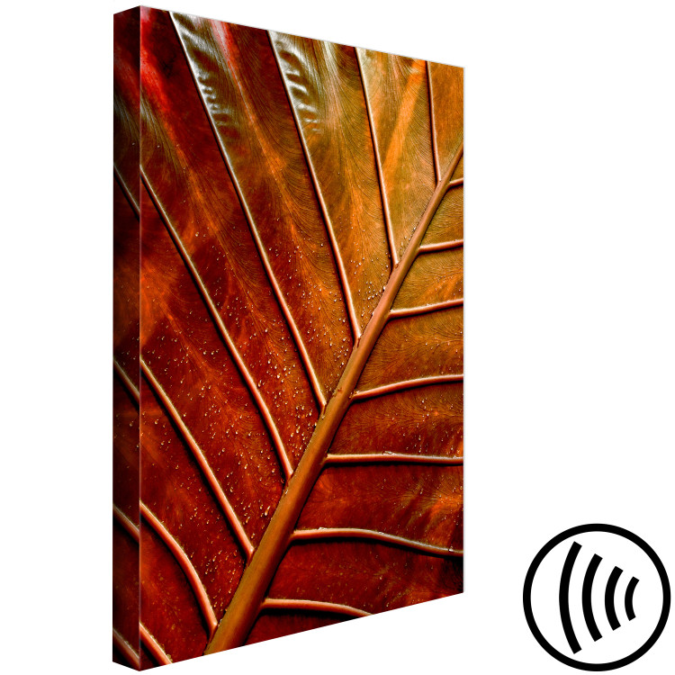 Canvas Art Print Copper leaf - a photograph of an autumn leaf in warm colours 123914 additionalImage 6
